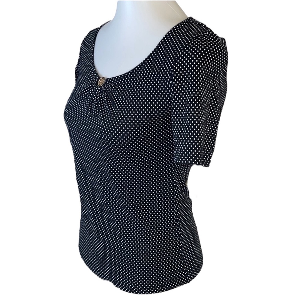 Tommy Hilfiger Blue Polka Dot Top Size Small Petite - Picture 8 of 13